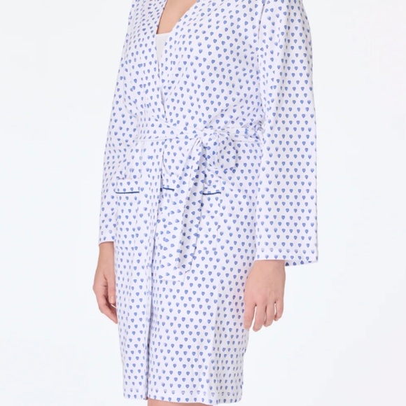 Roller Rabbit Blue Heart Print Women's Robe - Picture 1 of 1